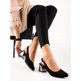 M.Daszyński Avokkaat korotetut pumput musta hopea 1