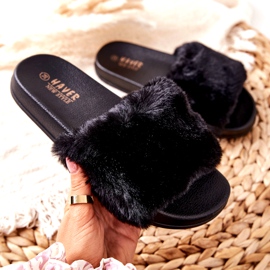 PH1 Muotoillut kumitossut mustalla Emmie -turkiksella 1