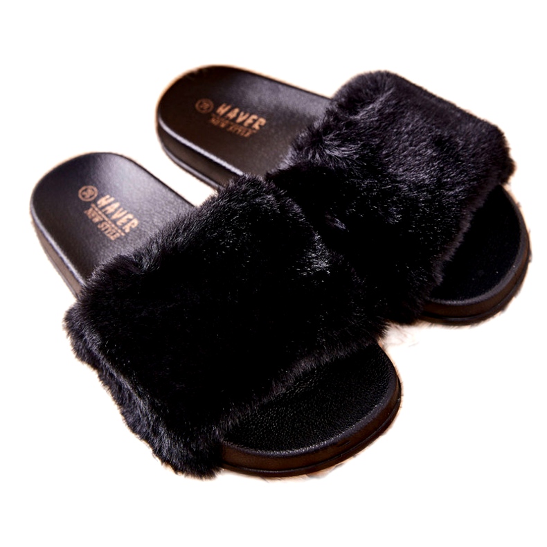 PH1 Muotoillut kumitossut mustalla Emmie -turkiksella 3