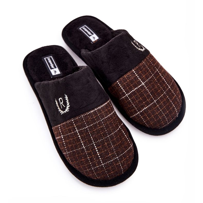 WJ1 Lämpimät ruskeat ruudulliset tossut Blase 2