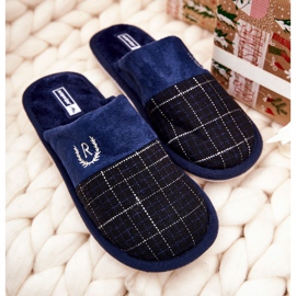 WJ1 Lämpimät ruudulliset tossut laivastonsininen Blase 2