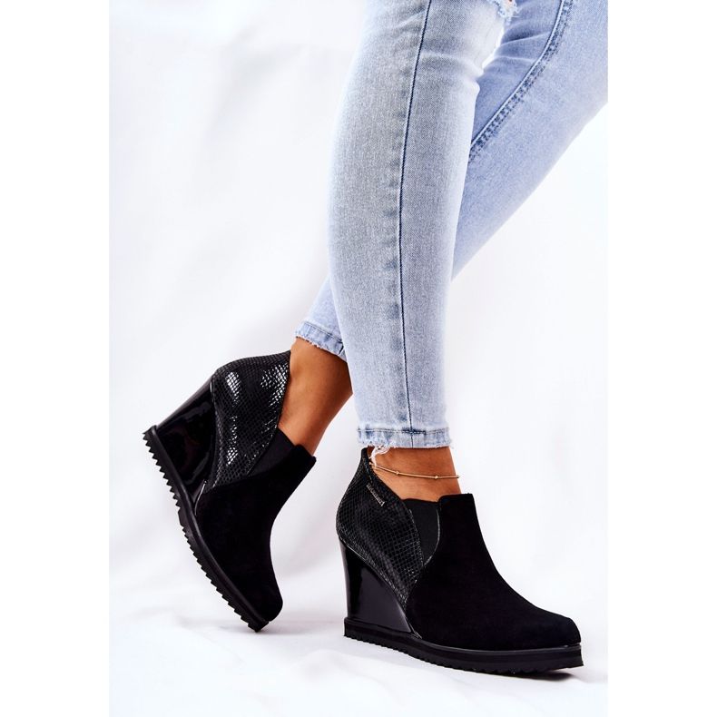 Saappaat Wedge Animal Pattern Monnari 0990-020 Musta 1