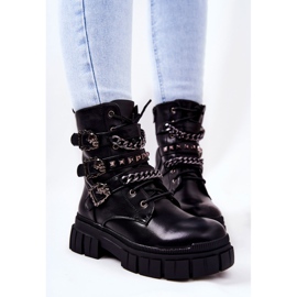 WS1 Saappaat sidottu ketjusolki musta Reiloy 1