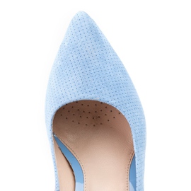 Marco Shoes Siniset mokkanahkapumput 3D-pisteillä sininen 2