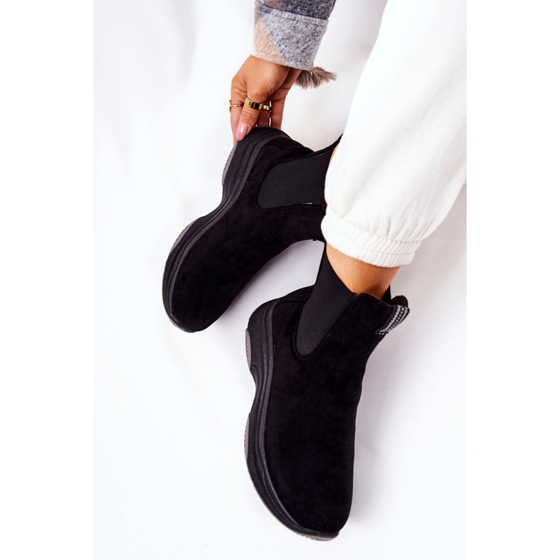 WS1 Mustat Nicci mokkanahkaiset alustasaappaat 1