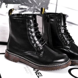 EVE Naisten Saappaat Lakatut Trappers Saappaat Musta Marita 4