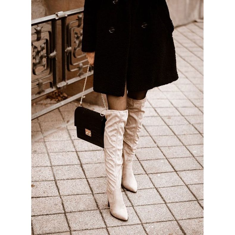 Vinceza Naisten saappaat kantapäässä Mokkanahka Beige Monleek 6