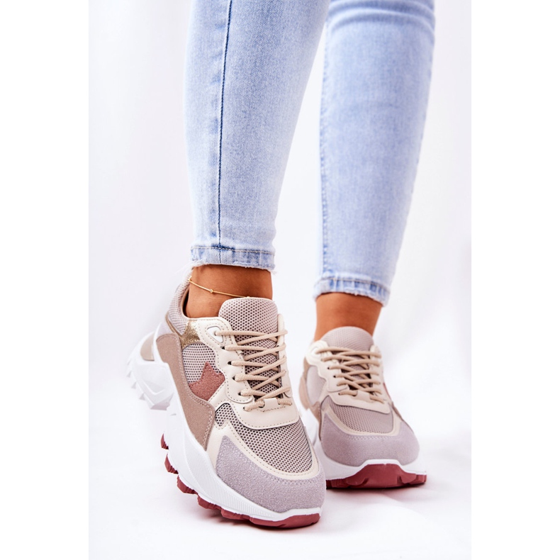 WS1 Urheilukengät Beige Alessia -alustalla 1