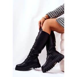 PG2 Korkeat lämpimät solmitut mustat Kannies-saappaat 1