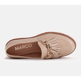 Marco Shoes Loaferit, joissa kultainen ketju kevyellä pohjalla beige 5