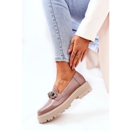 Naisten Brogues Loaferit Nahka Tummanbeige Laura Messi 2383 1