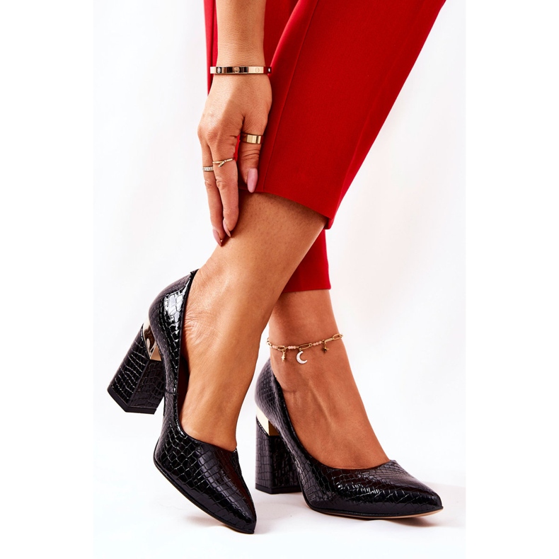 Lewski Shoes Nahkapumput Lewski Snake 3117 musta 1