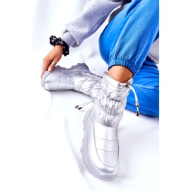 PE1 Naisten hopeiset Starbone -lämpimät lumisaappaat vetoketjulla hopea 2