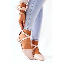 WS1 Nahkapumput matalakorkoisissa Beige Giovanna 1