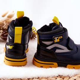 PJ2 Lasten lämpimät saappaat tarranauhalla laivastonsininen Fruzio 2