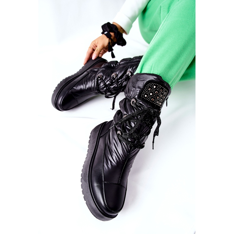 S.Barski Naisten mustat lämpimät lumisaappaat Chardonnay 1