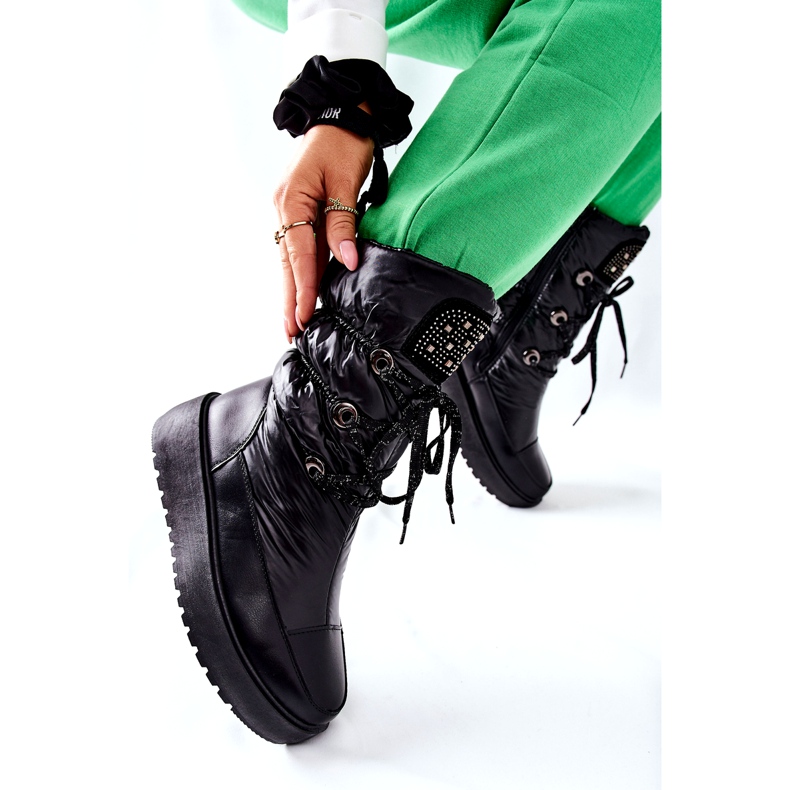 S.Barski Naisten mustat lämpimät lumisaappaat Chardonnay 4