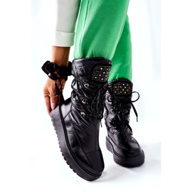 S.Barski Naisten mustat lämpimät lumisaappaat Chardonnay 6