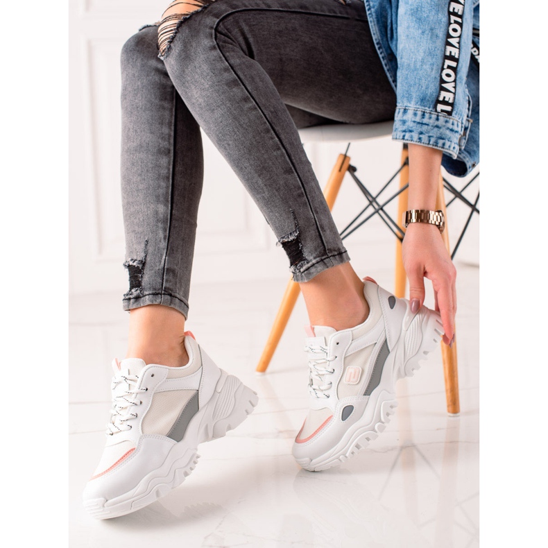 Evento Valkoiset muodikkaat lenkkarit valkoinen harmaa 2