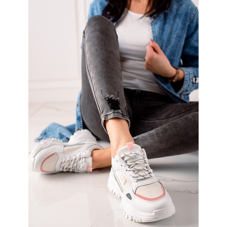 Evento Valkoiset muodikkaat lenkkarit valkoinen harmaa 1