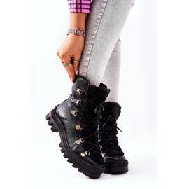 PF1 Lämpimät nahkasaappaat Black Cateline Trappers musta 1