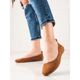 TRENDI Mukavat harjakattoiset balerinat ruskea 1