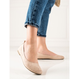 TRENDI Mukavat harjakattoiset balerinat beige 1