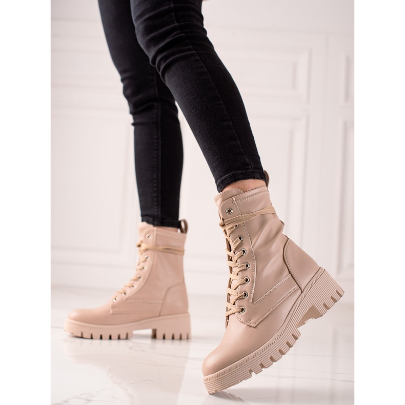 Diamantique Klassiset nauhalliset trapperit beige 1