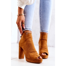 WS1 Saappaat baarissa Avaa varpaat Camel Adore oranssi 2