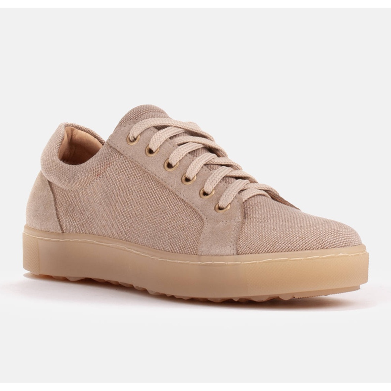Marco Shoes Kankaasta ja nahasta valmistetut urheilukengät beige 1