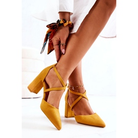 PS1 Naisten pumppuja kantapäässä Spitzin keltaisessa tulevaisuus keltainen 2