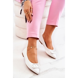 PS1 Nahkaballerinat Spitz White Rachelle -väreissä valkoinen 1