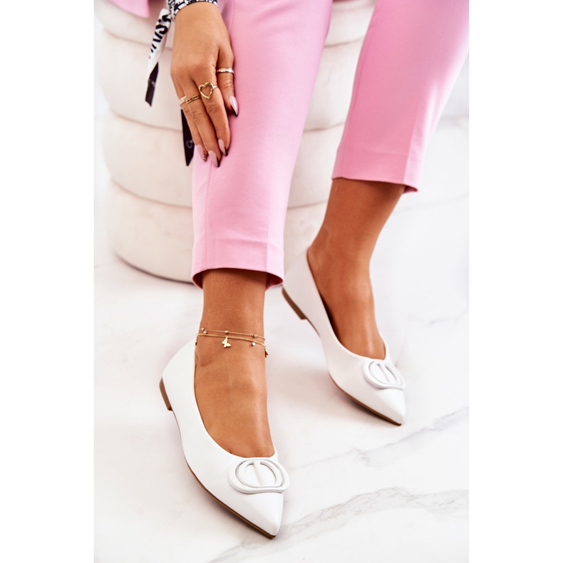 PS1 Nahkaballerinat Spitz White Rachelle -väreissä valkoinen 1