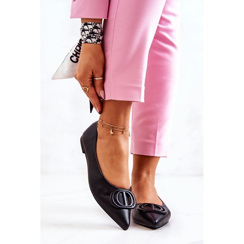 PS1 Nahkaballerinat Spitz Black Rachelle -väreissä musta 2