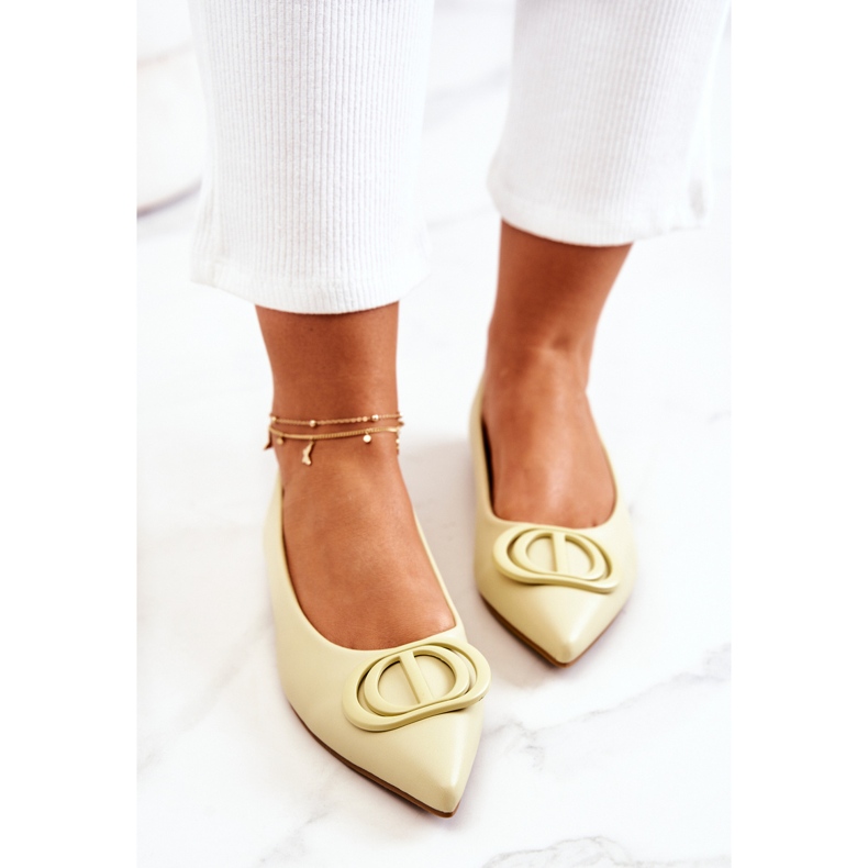 PS1 Nahkaballerinat Rachellen kirkkaanvihreässä spitzissä keltainen 1