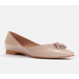 Marco Shoes Naisten ballerinat matalalla sivulla beige 1