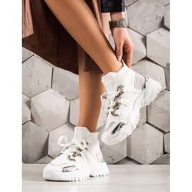 TRENDI Muoti Lenkkarit valkoinen hopea harmaa 1