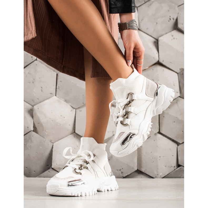 TRENDI Muoti Lenkkarit valkoinen hopea harmaa 1