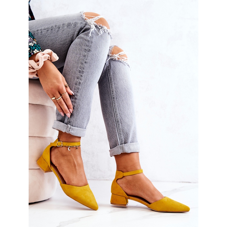 WS1 Suede pumput Spitz Keltainen Calliope 2