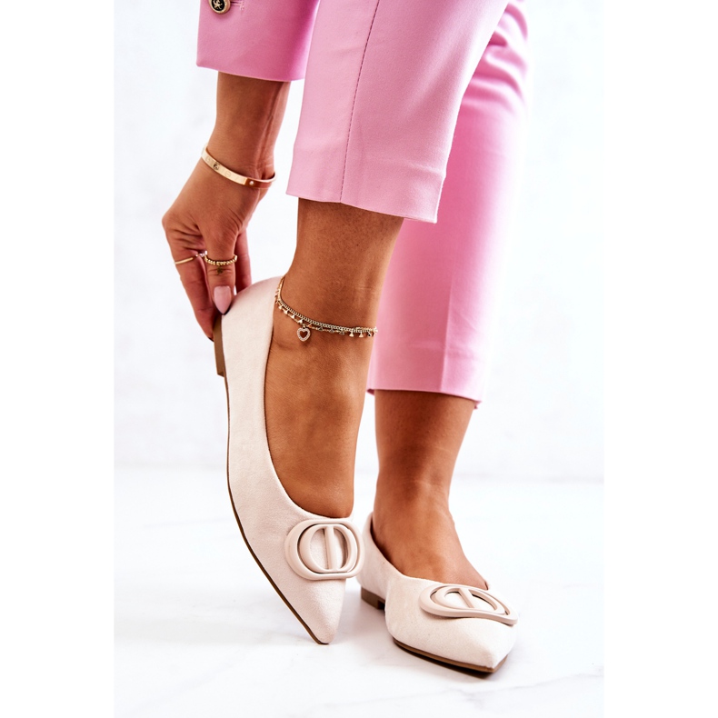 PS1 Suede ballerinat Spitz Light Beige Neriso 2