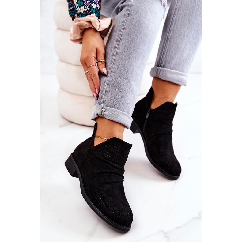 PS1 Harjatut ryppyiset saappaat Black Cynthia musta 2