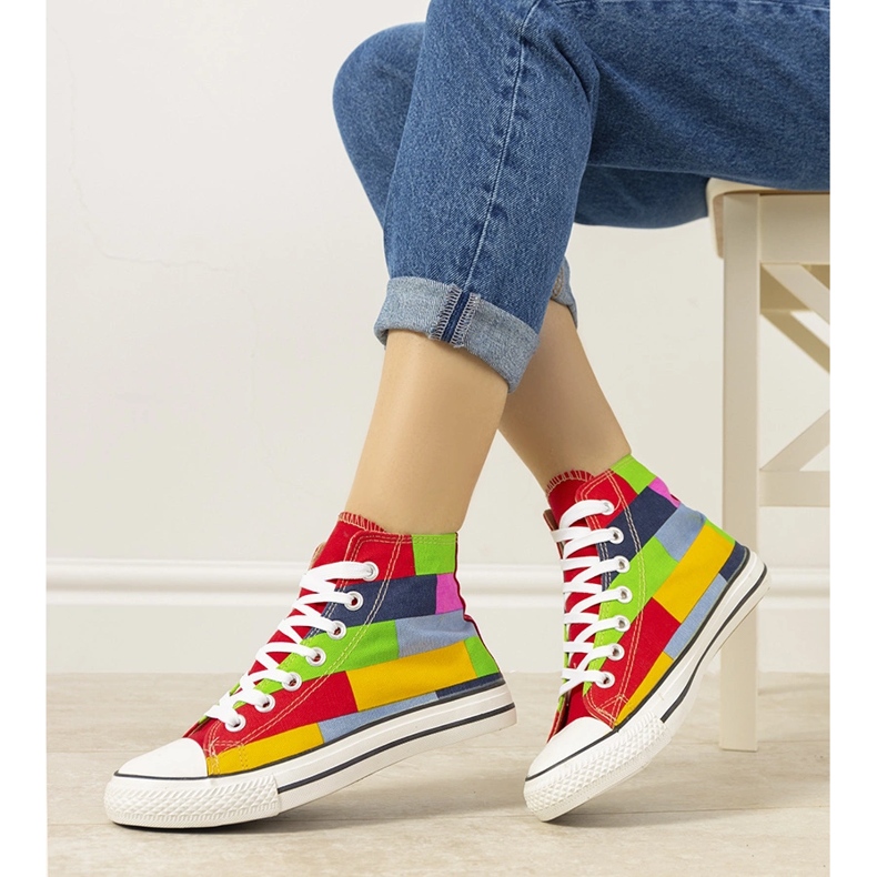 Värikkäät Gabbyn nilkkalenkkarit punainen 1