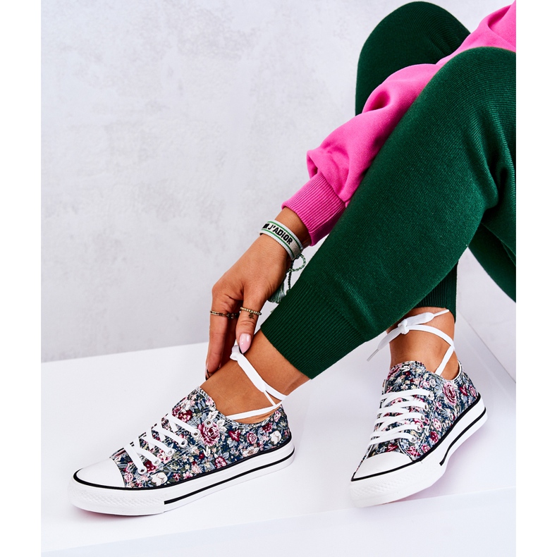 FS2 Matalat tennarit vihreillä Desiree-kukilla vihreä 1