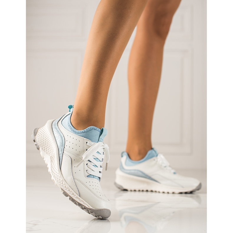 Goodin Tyylikkäät nahkakengät valkoinen sininen 1