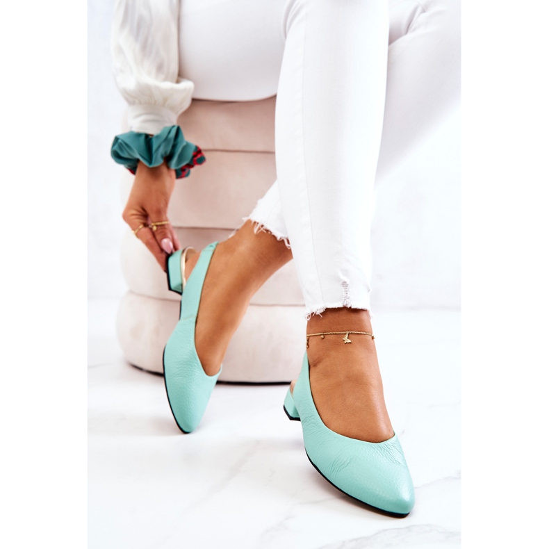 PA2 Nahkaiset ulkovihreät Noreen Ballerina -korkokengät 2