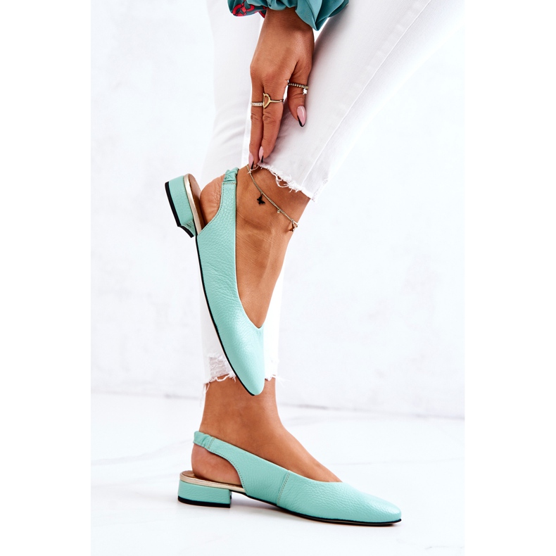 PA2 Nahkaiset ulkovihreät Noreen Ballerina -korkokengät 1