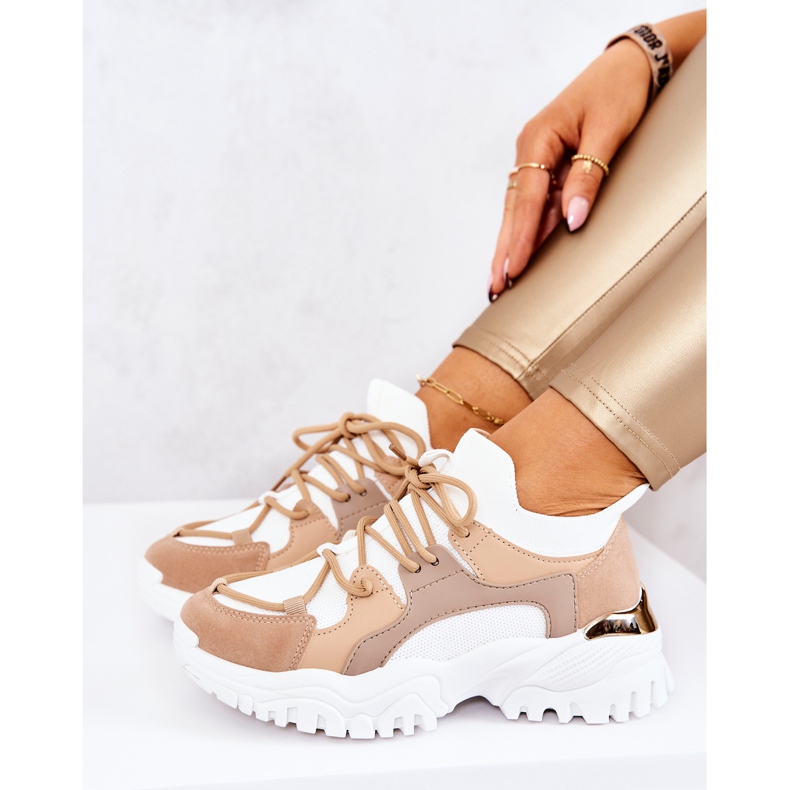 FS2 Urheilukengät Tennarit Sukat beige ja valkoinen Colleen 1