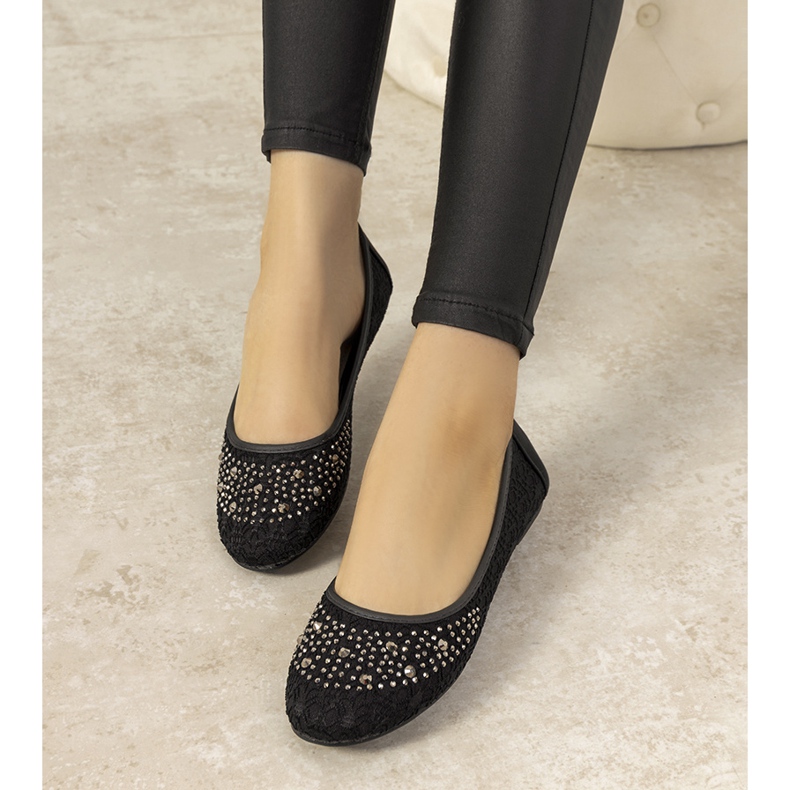 Vaaleanpunaiset pitsibaleriinit, joissa on East Side -kuutio zirkonia musta 1