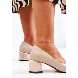 PA2 Nahkapumput Toe In Spitz Beige Marilyn 1