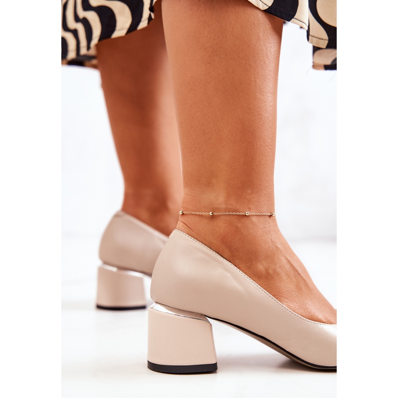 PA2 Nahkapumput Toe In Spitz Beige Marilyn 1